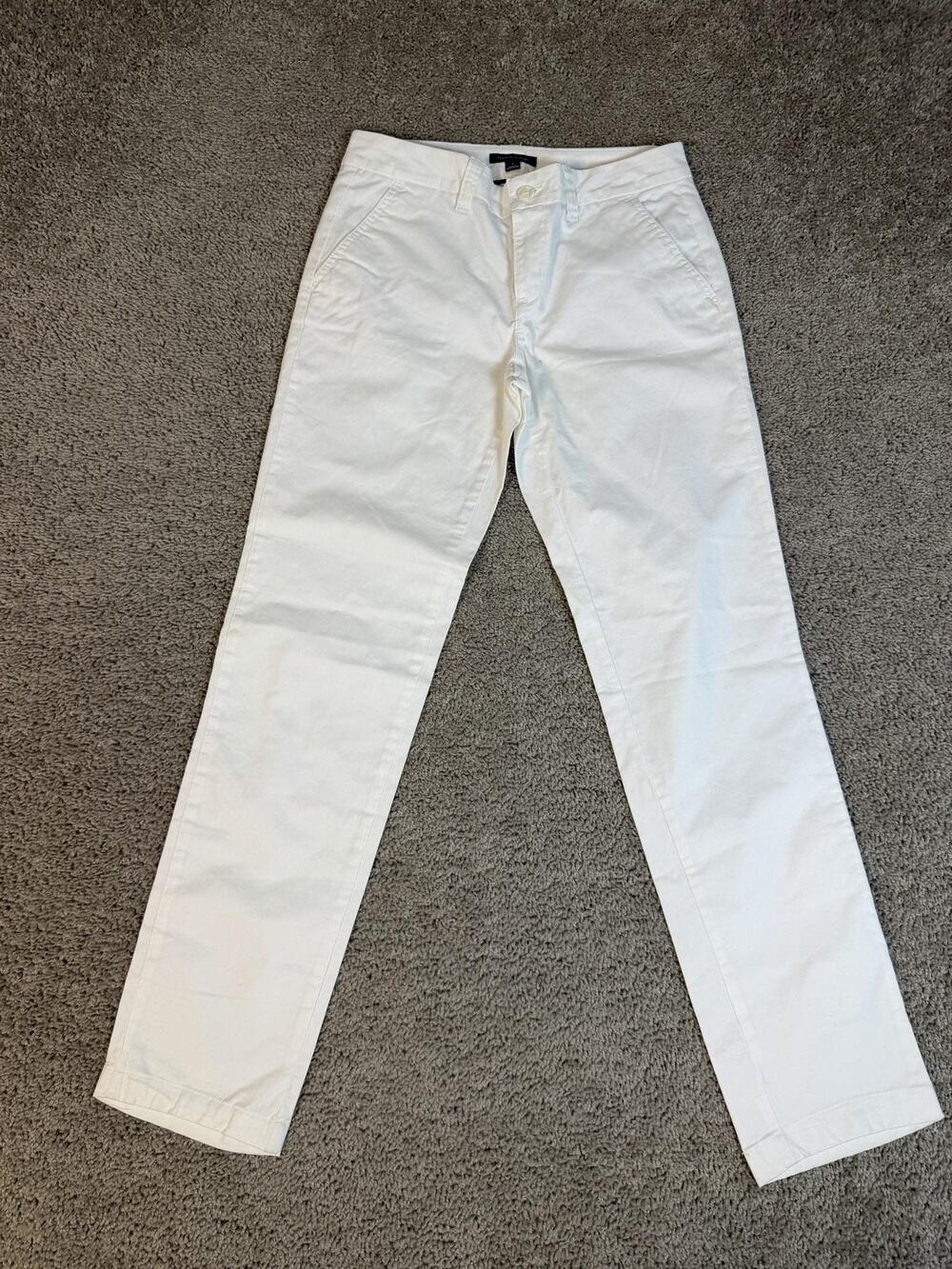 Tommy Hilfiger Jeans Womens 4 White Khakis Slim Stretch 30 Waist 30 Inseam